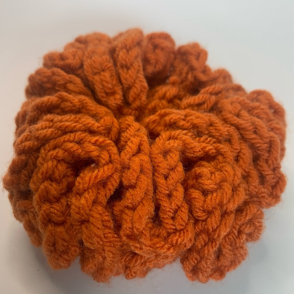 Handmade burnt Orange Crochet Scrunchie—bundle 7 for only $23